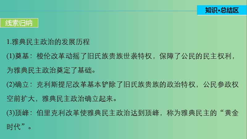 高中历史 第五单元 古代希腊罗马的政治制度 22 单元学习总结课件 北师大版必修1.ppt_第3页