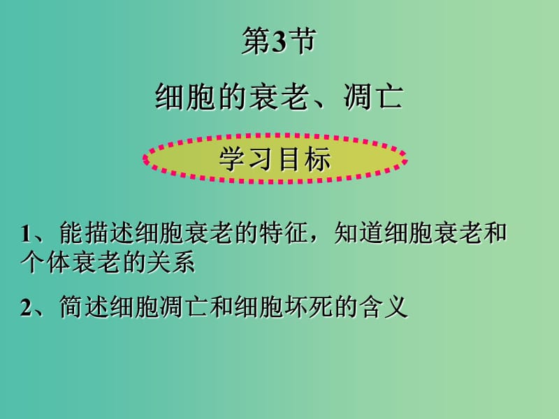 高中生物 6.3 细胞衰老、凋亡课件 新人教版必修1.ppt_第1页