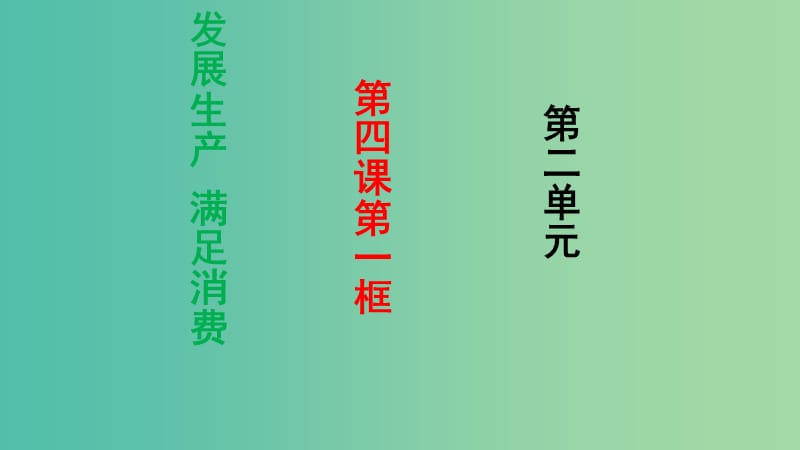 高中政治 第四课 第1框《发展生产 满足消费》课件 新人教版必修1.ppt_第1页