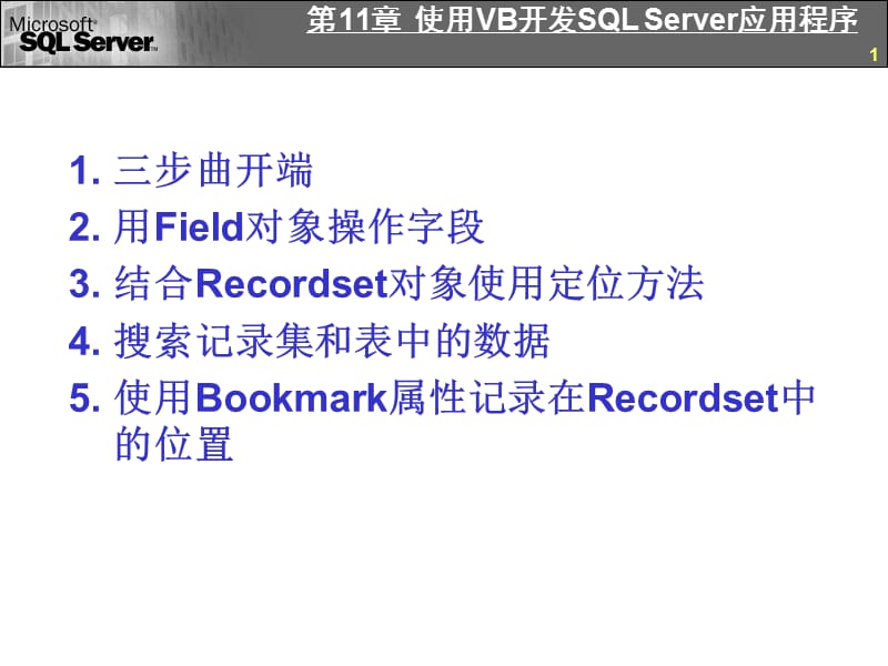 VB第11章使用VB开发SQLServer应用程序.ppt_第1页