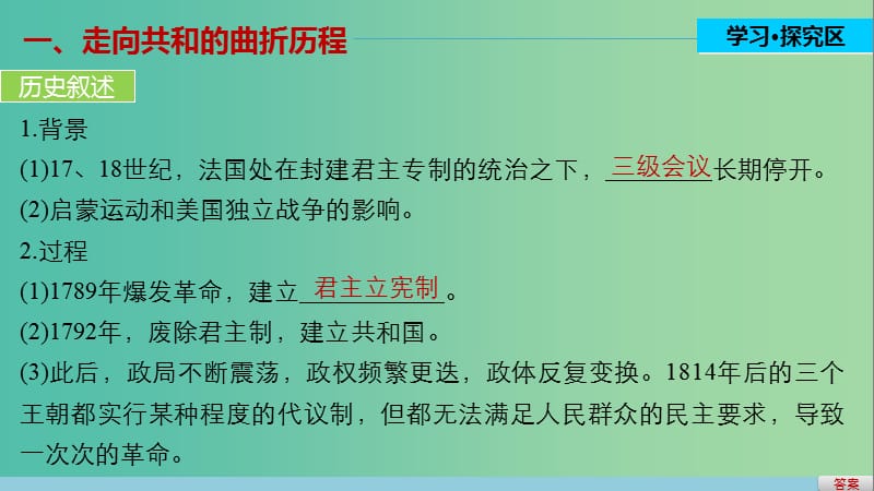 高中历史 第三单元 近代西方资本主义政体的建立 12 欧洲大陆的政体改革课件 岳麓版必修1.ppt_第3页