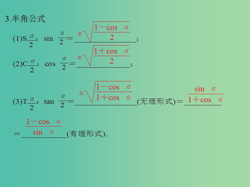 高中数学 第三章 三角恒等变换 3.2 简单的三角恒等变换课件 新人教版必修4.ppt_第3页