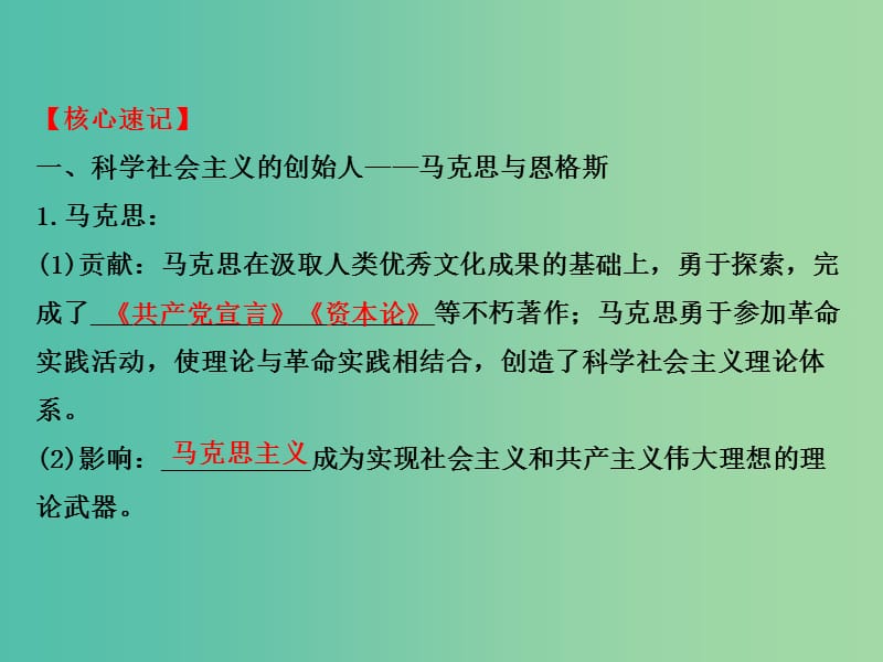 高中历史 模块复习课 主题五 无产阶级革命家课件 新人教版选修4.ppt_第3页