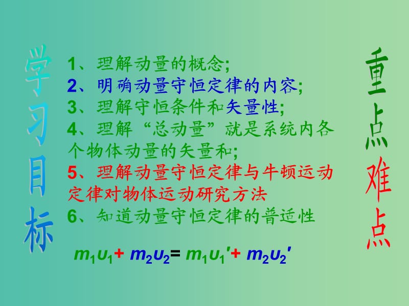 高中物理 16.3 动量守恒定律（中）课件 新人教版选修3-5.ppt_第2页