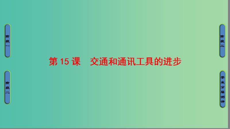 高中历史第5单元中国近现代社会生活的变迁第15课交通和通讯工具的进步课件新人教版.ppt_第1页