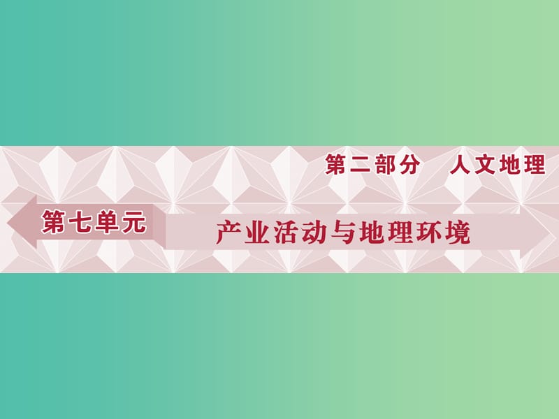 高考地理总复习 第二部分 人文地理 第七单元 产业活动与地理环境 第21讲 农业生产与地理环境课件 鲁教版.ppt_第1页