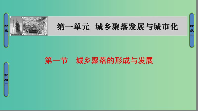 高中地理第1单元城乡聚落发展与城市化第1节城乡聚落的形成与发展课件鲁教版.ppt_第1页