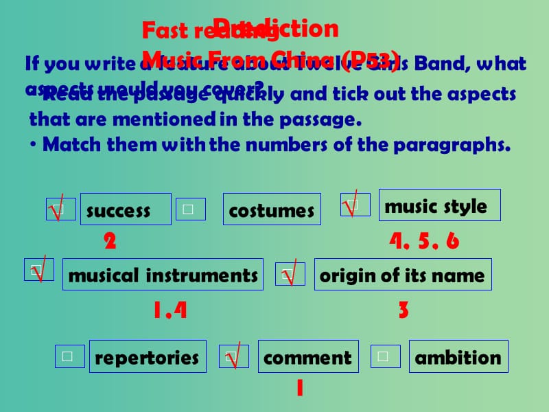 高中英语 Module4 four reading practice课件 新人教版必修6.ppt_第3页