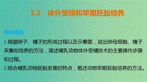 高中生物 專題三 胚胎工程 3.2 體外受精和早期胚胎培養(yǎng)課件 新人教版選修3.ppt