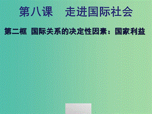 高中政治 第八課 走進(jìn)國際社會 國際關(guān)系的決定因素 國家利益課件 新人教版必修2.ppt