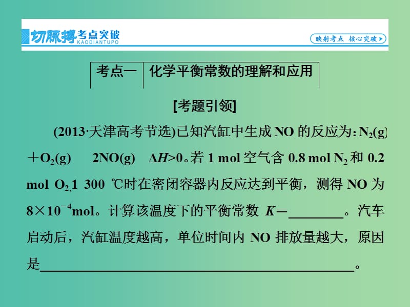 高考总动员2016届高考化学一轮总复习 第7章 第3节化学平衡常数 化学反应进行的方向课件.ppt_第3页