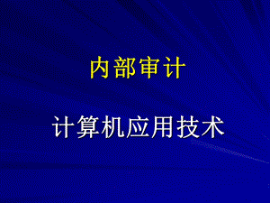 2012年內(nèi)審培訓(xùn)資料(計算機應(yīng)用技術(shù)).ppt