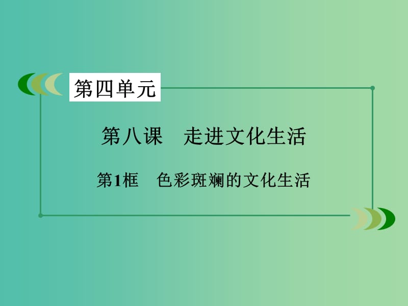 高中政治 第4单元 第8课 第1框 色彩斑斓的文化生活课件 新人教版必修3.ppt_第3页