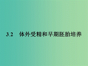 高中生物 3.2 體外受精和早期胚胎培養(yǎng)課件 新人教版選修3.ppt