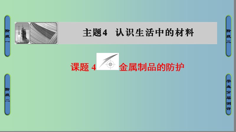 高中化学主题4认识生活中的材料课题4金属制品的防护课件5鲁科版.ppt_第1页