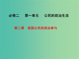 高考政治一輪復習 第二課 我國公民的政治參與課件.ppt