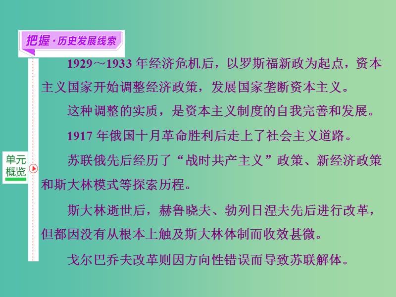 高考历史一轮复习 第一课时 经济大危机与罗斯福新政课件 新人教版必修2.ppt_第3页