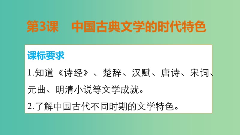 高中历史 专题二 第3课 中国古典文学的时代特色课件 人民版必修3.ppt_第2页