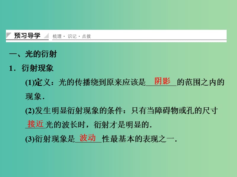 高中物理 光的衍射 光的偏振 激光与全息照相课件 鲁科版选修3-4.ppt_第3页