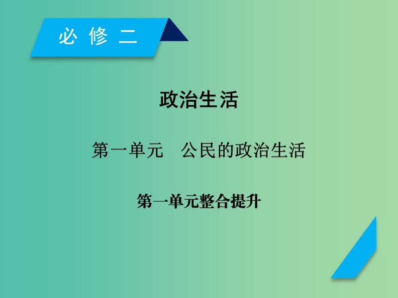 高考政治一轮复习第一单元公民的政治生活单元整合提升课件新人教版.ppt_第1页