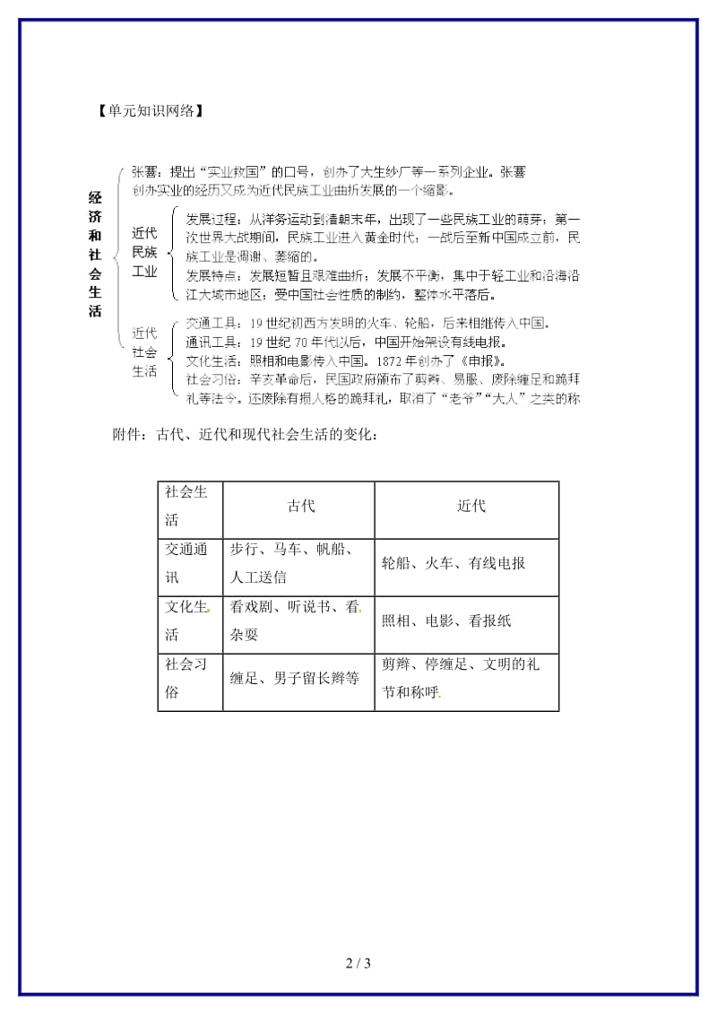 八年级历史上册第六单元《经济和社会生活》教案人教新课标版.doc_第2页