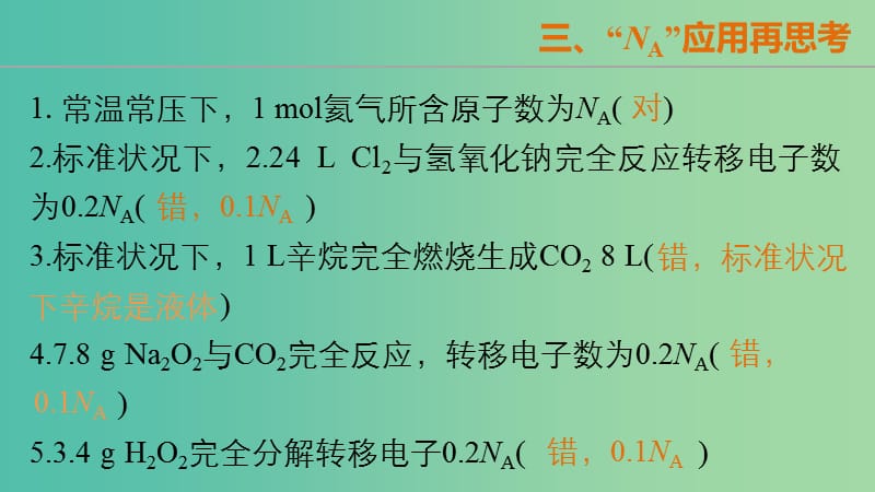 高考化学大二轮总复习 第一篇 三“NA”应用再思考课件.ppt_第2页