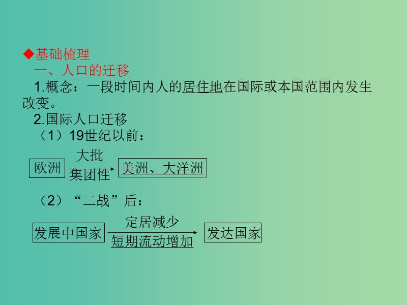 高考地理一轮总复习 人文地理 1.2人口的空间变化课件.ppt_第3页