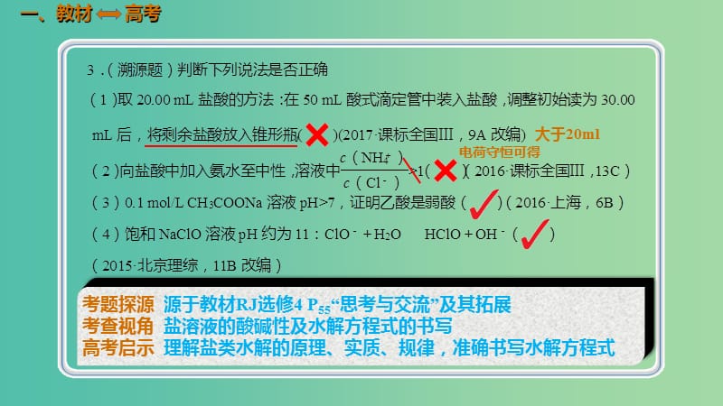 高考化学总复习第8章水溶液中的离子平衡第3讲盐类的水解8.3.1盐类的水解及其规律考点课件新人教版.ppt_第2页