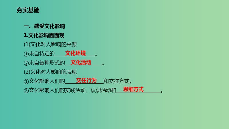 高考政治一轮复习第一单元文化与生活第二课文化对人的影响课件新人教版.ppt_第3页