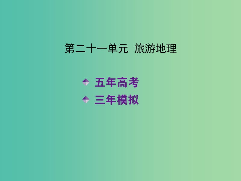 高考地理一轮复习 第二十一单元 旅游地理课件.ppt_第2页