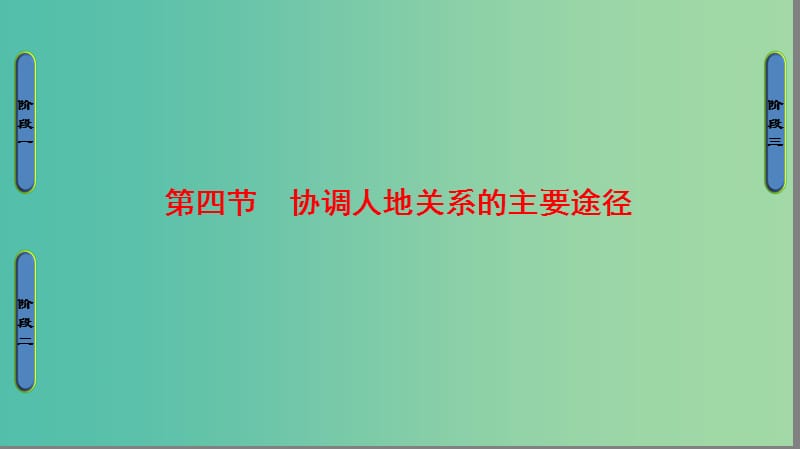 高中地理 第4章 人类与地理环境的协调发展 第4节 协调人地关系的主要途径课件 湘教版必修2..ppt_第1页