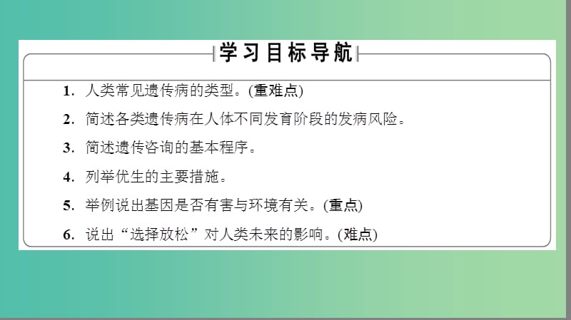 高中生物 第6章 遗传与人类健康课件 浙科版必修2.ppt_第2页