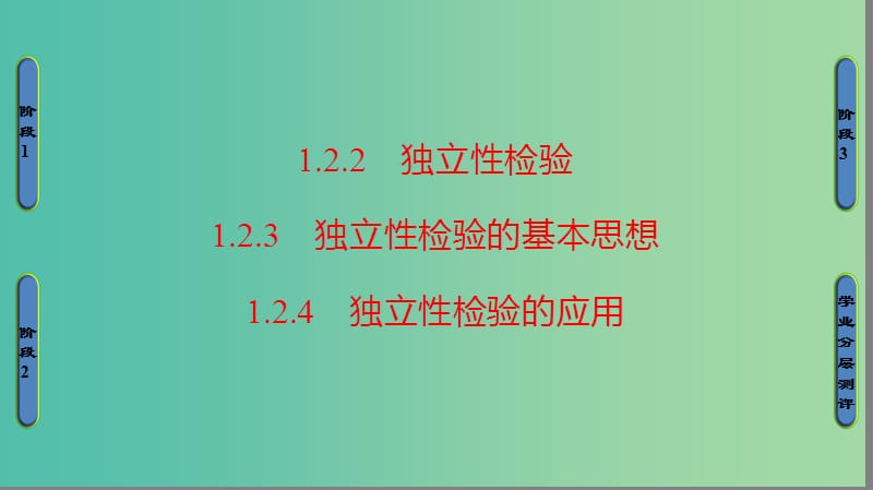 高中数学第一章统计案例1.2.2独立性检验1.2.3独立性检验的基本思想1.2.4独立性检验的应用课件北师大版.ppt_第1页