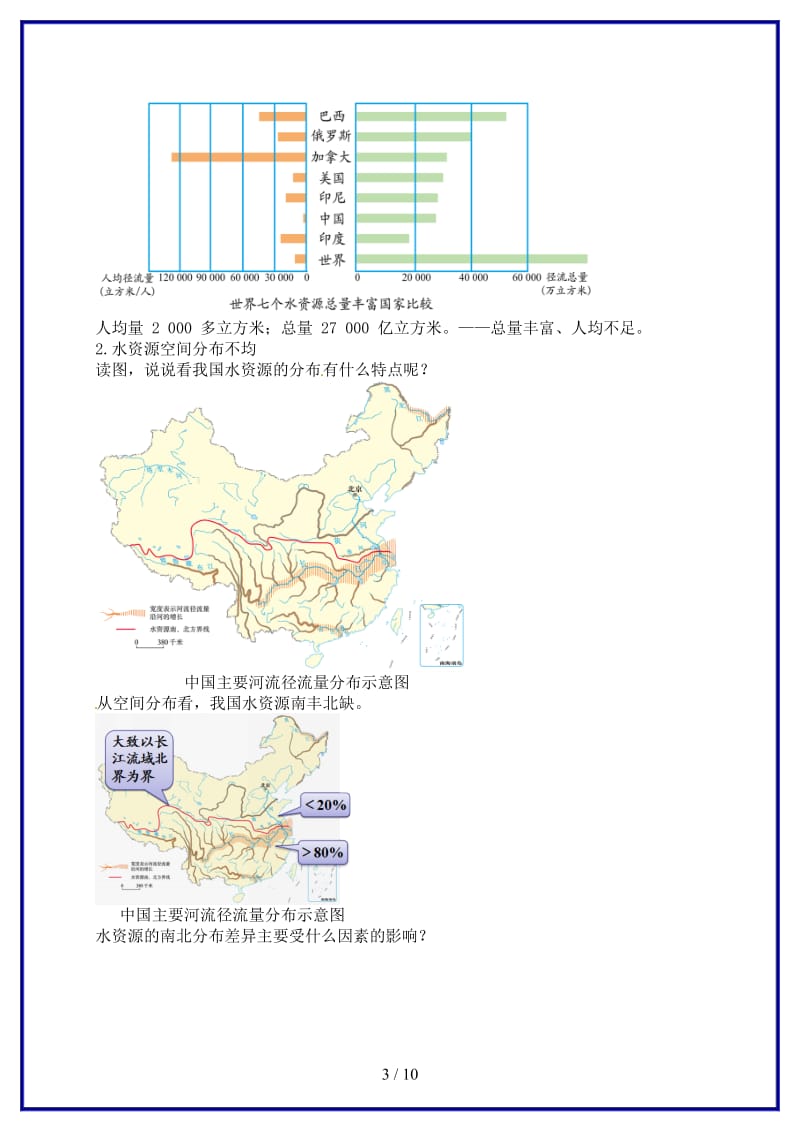 八年级地理上册第三章第三节中国的水资源讲义新版湘教版.doc_第3页