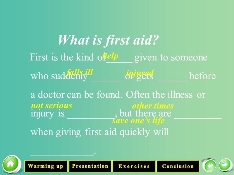 高中英语《5 First aid》period 1课件 新人教版必修5.ppt_第3页