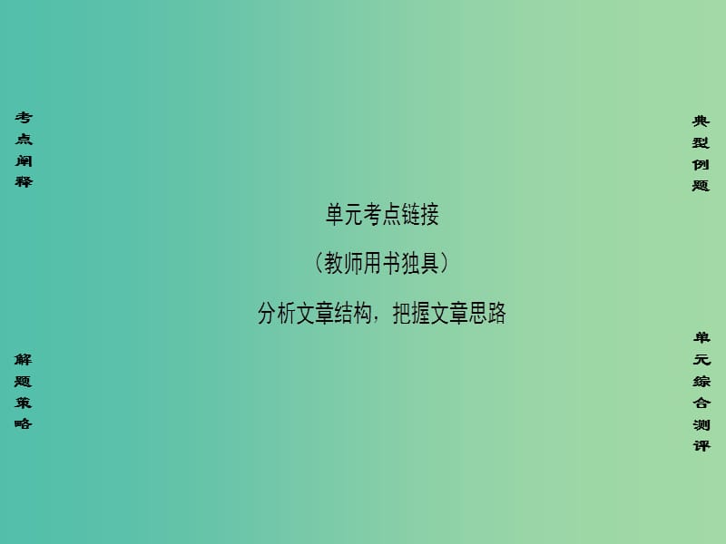 高中语文第1单元单元考点链接分析文章结构把握文章思路课件苏教版.ppt_第1页