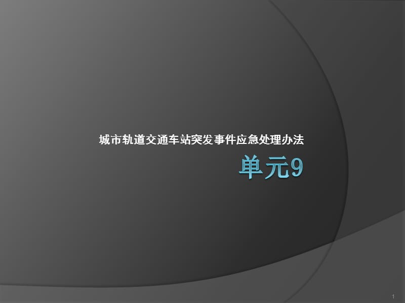 城市轨道交通车站突发事件应急处理办法ppt课件_第1页