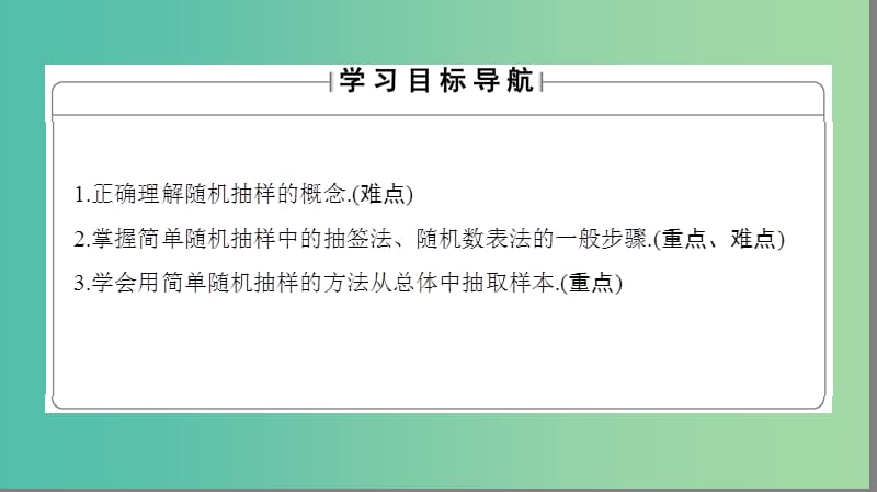 高中数学 第二章 统计 2.1.1 简单随机抽样课件 苏教版必修3.ppt_第2页