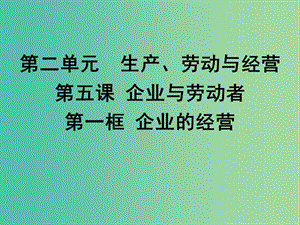 高中政治 5.1 企業(yè)的經(jīng)營(yíng)課件 新人教版必修1.ppt