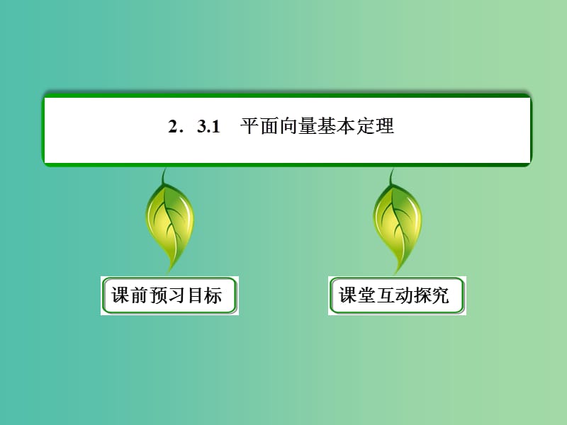 高中数学 第二章 平面向量 2-3-1平面向量基本定理课件 新人教A版必修4.ppt_第3页