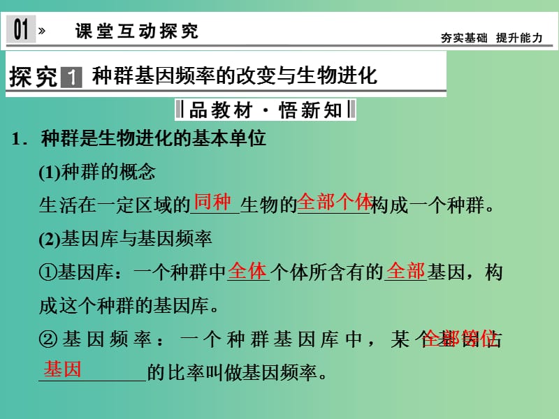 高中生物 7.2现代生物进化理论的主要内容课件 新人教版必修2.ppt_第3页