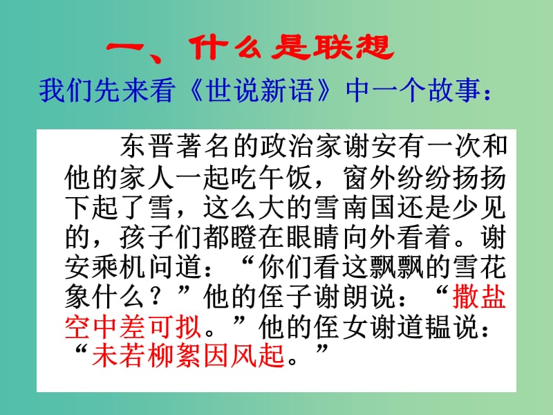 高中语文 第一章 第二节 联想与想象课件 新人教版选修《文章写作与修改》.ppt_第3页