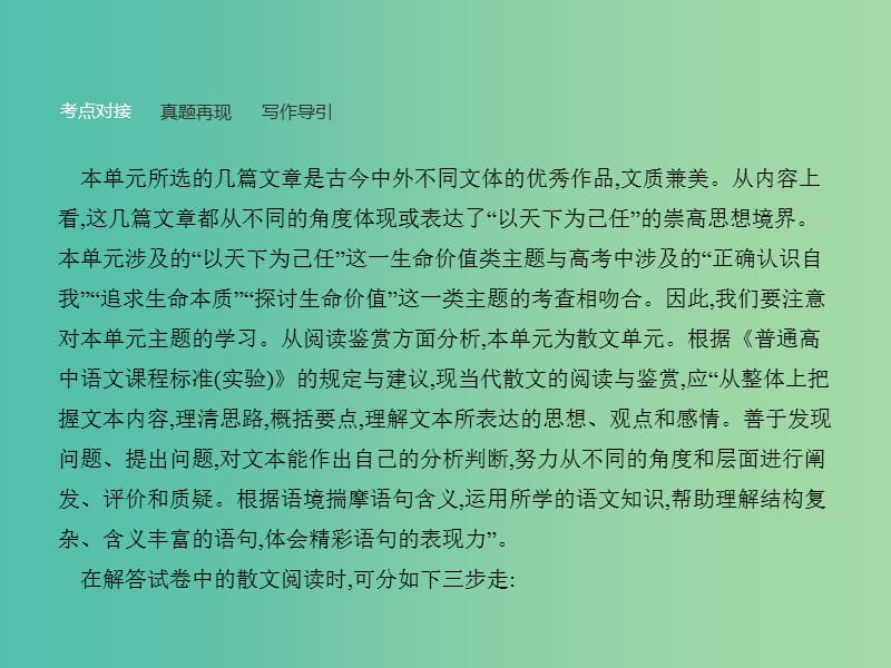 高中语文 第四单元以天下为己任单元整合课件 鲁人版必修5.ppt_第2页