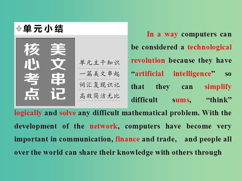 高中英语Unit3Computers单元小结课件新人教版.ppt_第1页