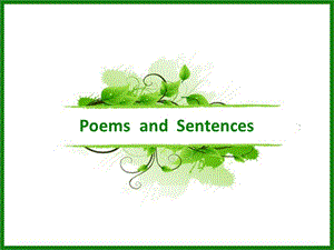poemsandsentences(英语诗歌与句子).ppt