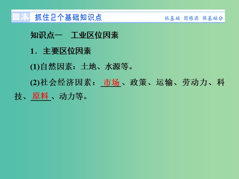 高考地理 第四章 工业地域的形成与发展 第一讲 工业的区位选择课件 新人教版必修2.ppt_第2页