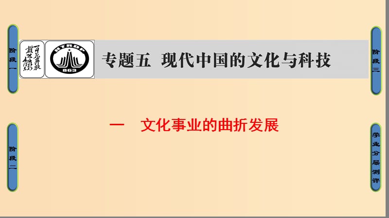 2018年高考历史一轮复习 专题5 1 文化事业的曲折发展课件 新人教版必修3.ppt_第1页