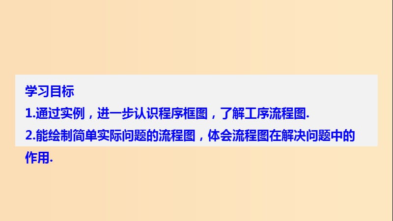 2018-2019学年高中数学 第四章 框图 4.1 流程图同步课件 新人教B版选修1 -2.ppt_第2页