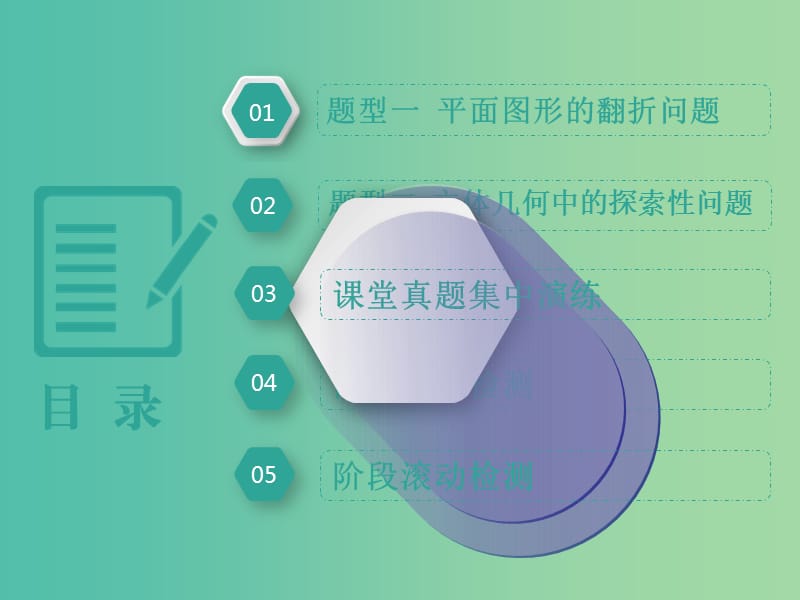 高考数学一轮复习第十二单元空间向量高考研究课二空间向量2综合--翻折探索课件理.ppt_第3页