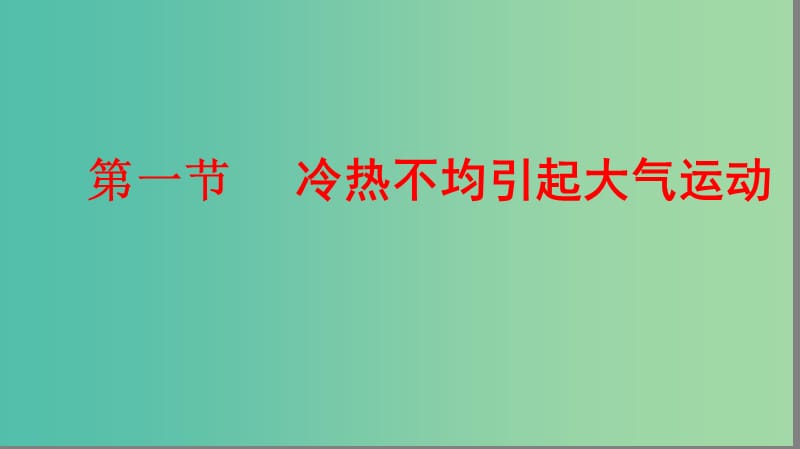 2019届高考地理大一轮复习 1.2.1 冷热不均引起大气运动课件 新人教版.ppt_第1页